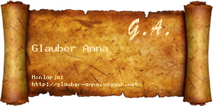 Glauber Anna névjegykártya